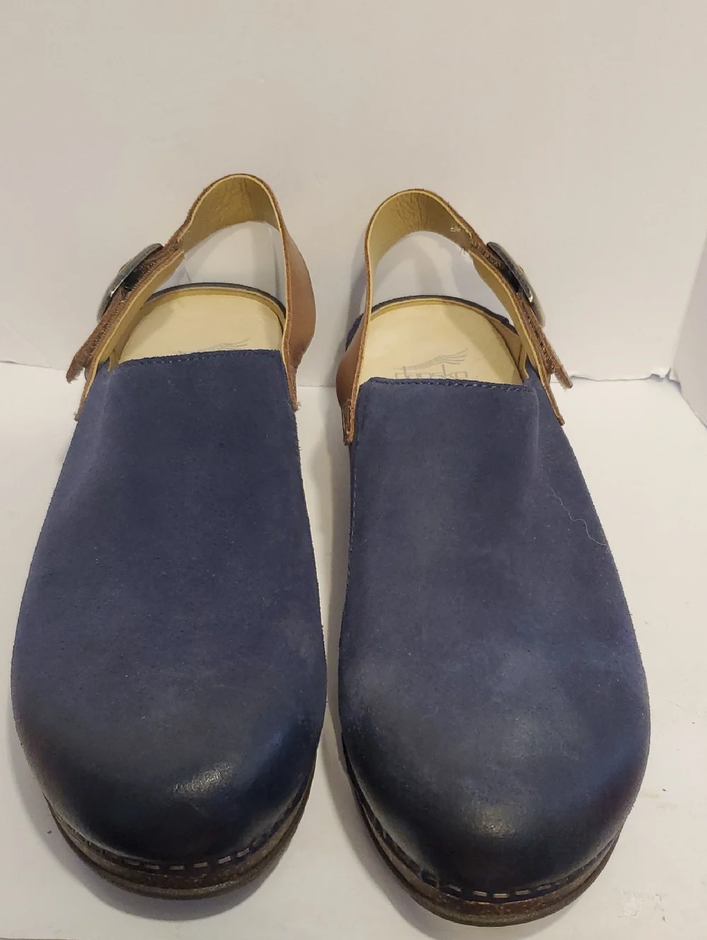 DANSKO Merrin Slingback Clogs In Blue Burnished Suede Size 10 NWOT'S - Picture 2 of 12